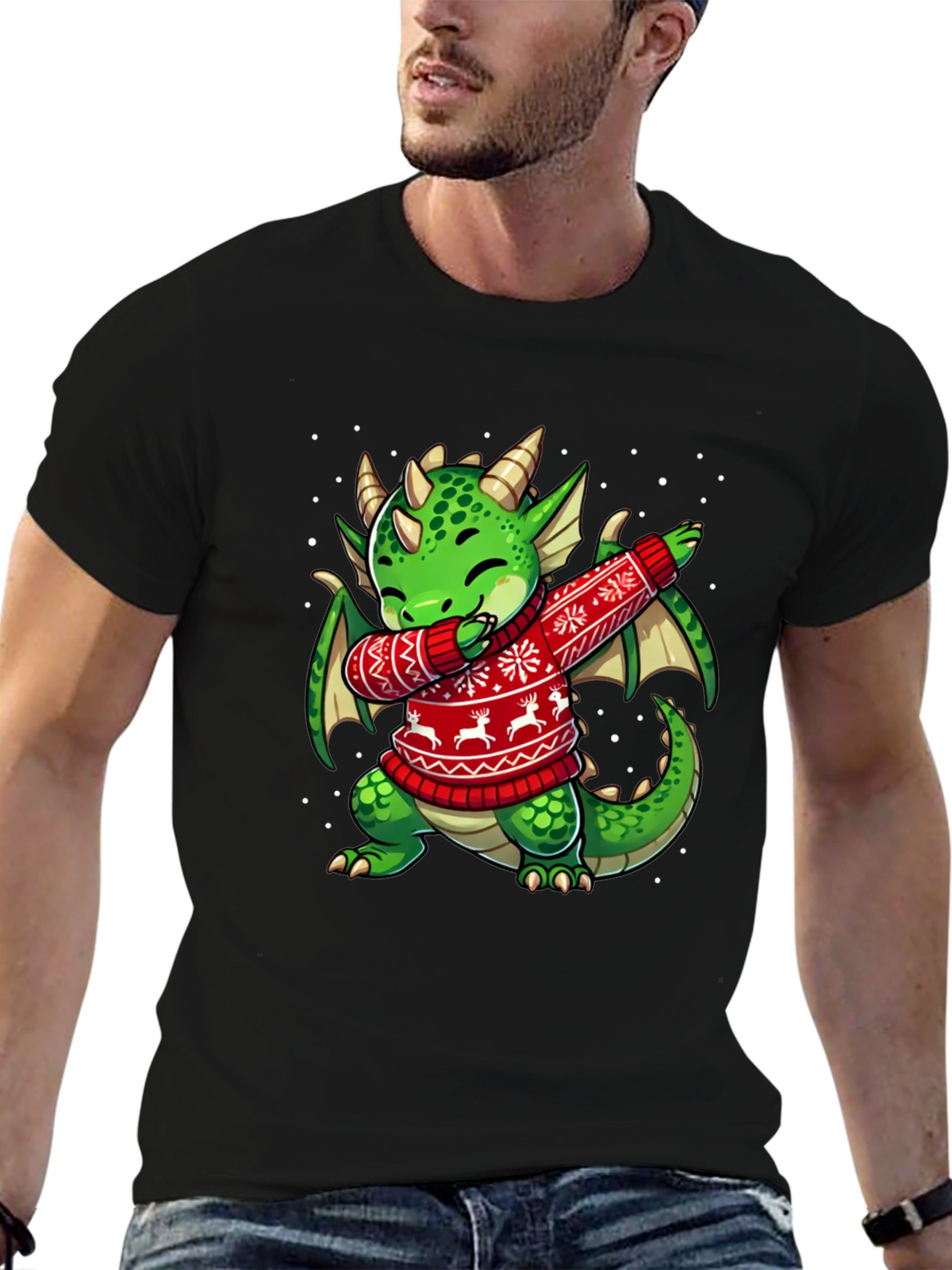 Dabbing Dragon Christmas T-Shirt