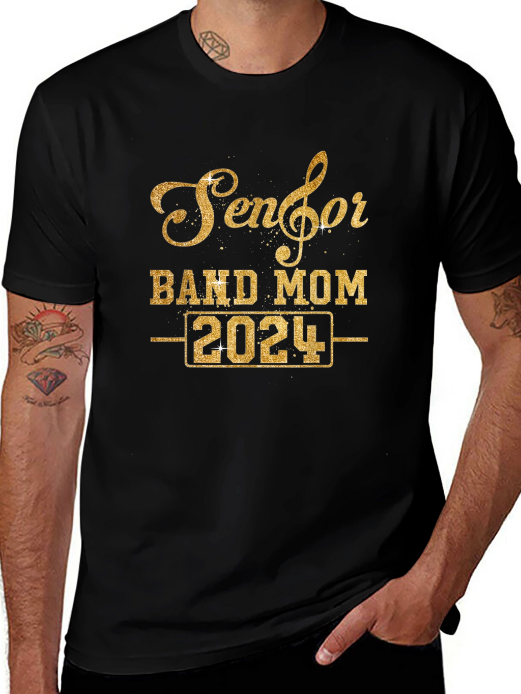 Senior Band Mom 2024 Black T-Shirt