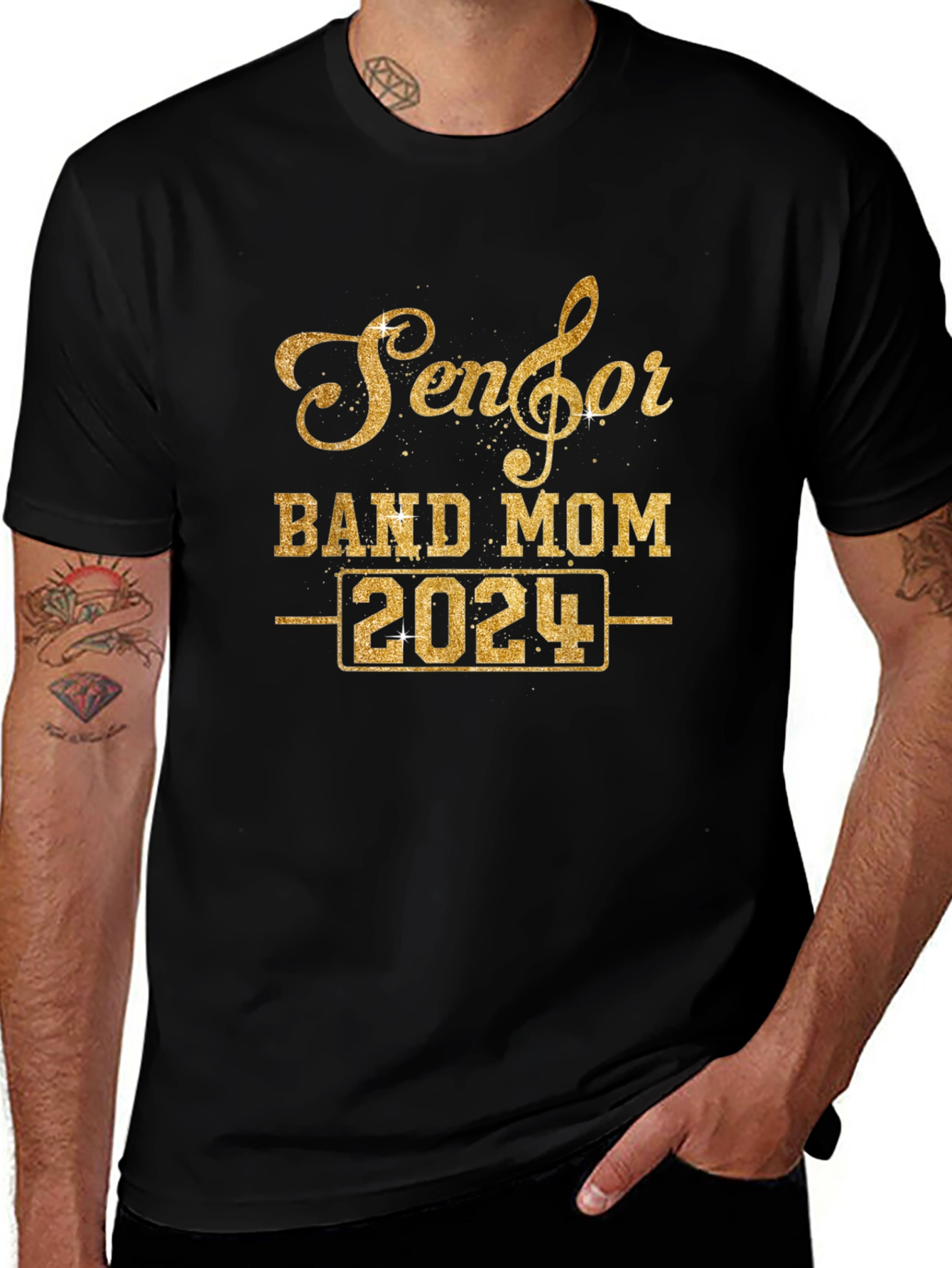 Senior Band Mom 2024 Black T-Shirt