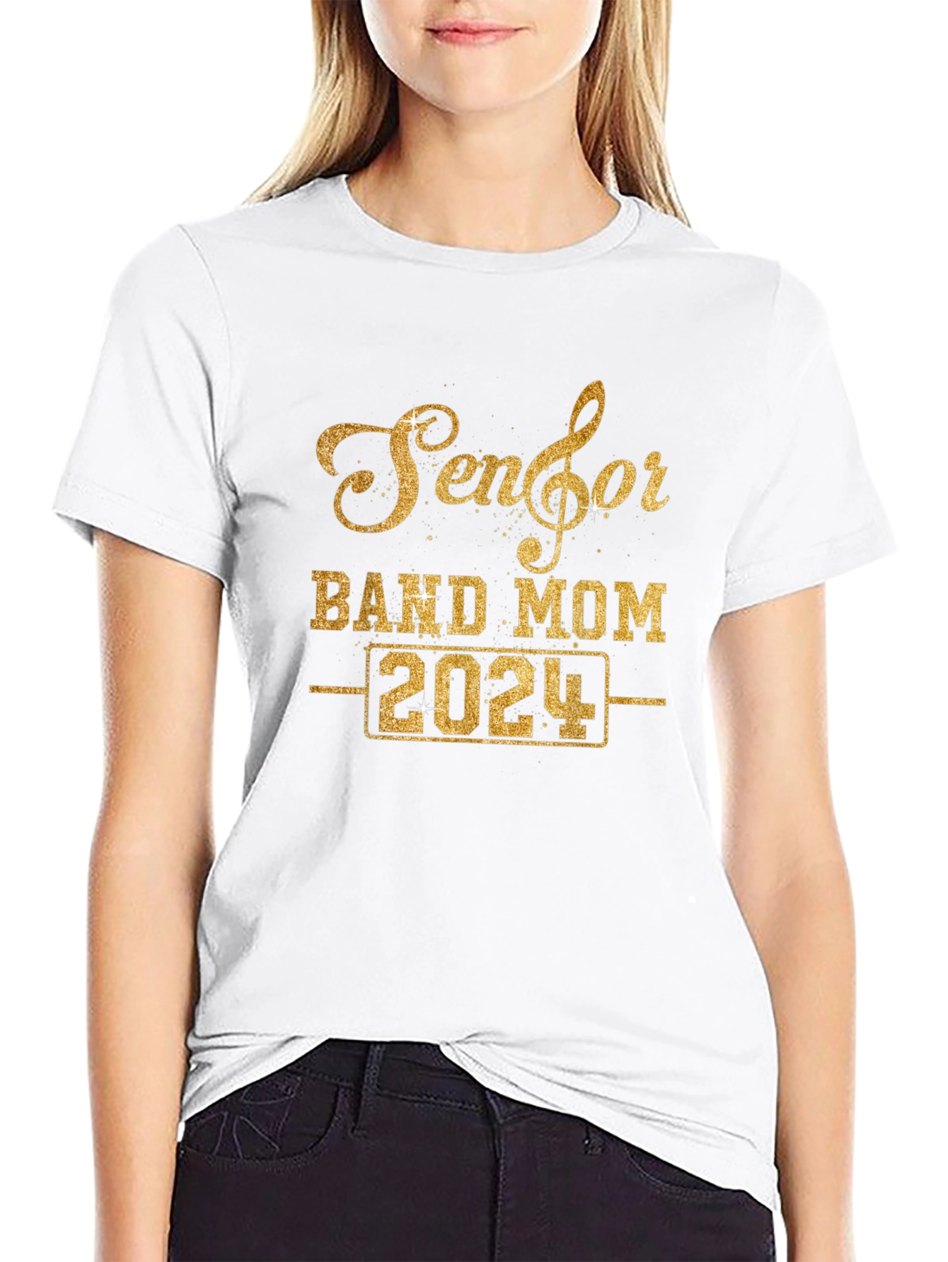 Senior Band Mom 2024 Black T-Shirt