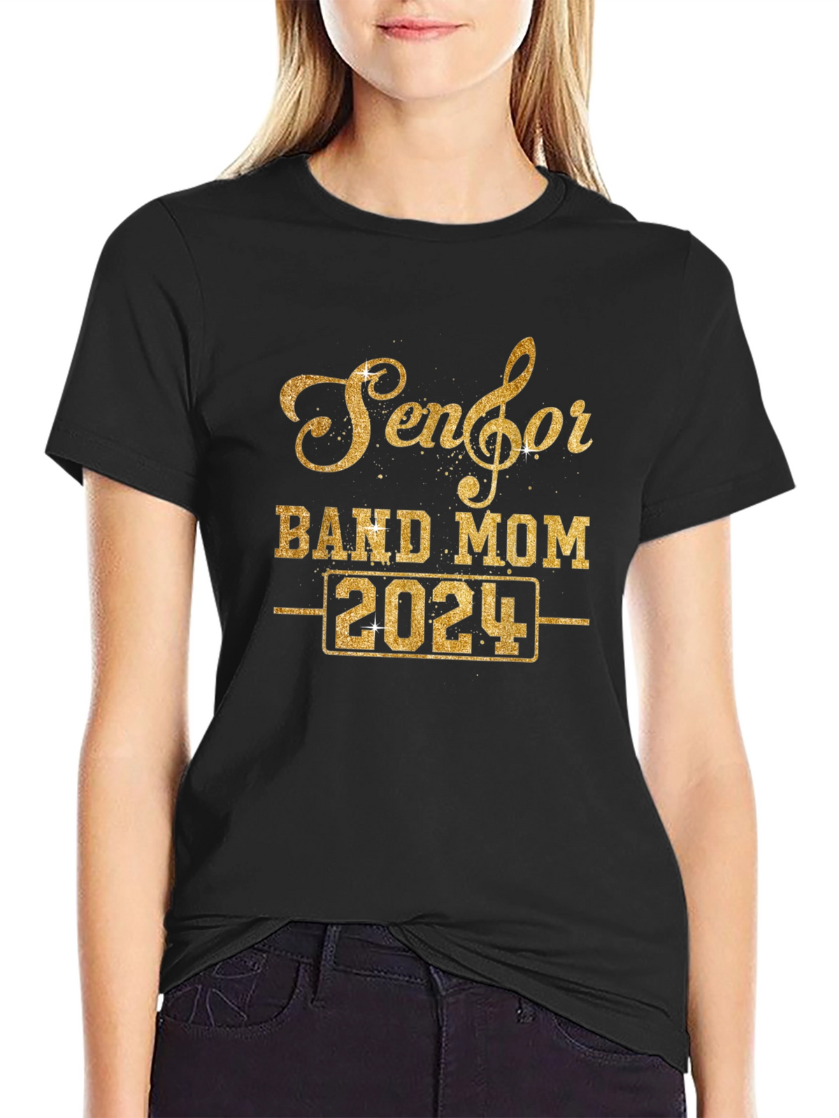 Senior Band Mom 2024 Black T-Shirt