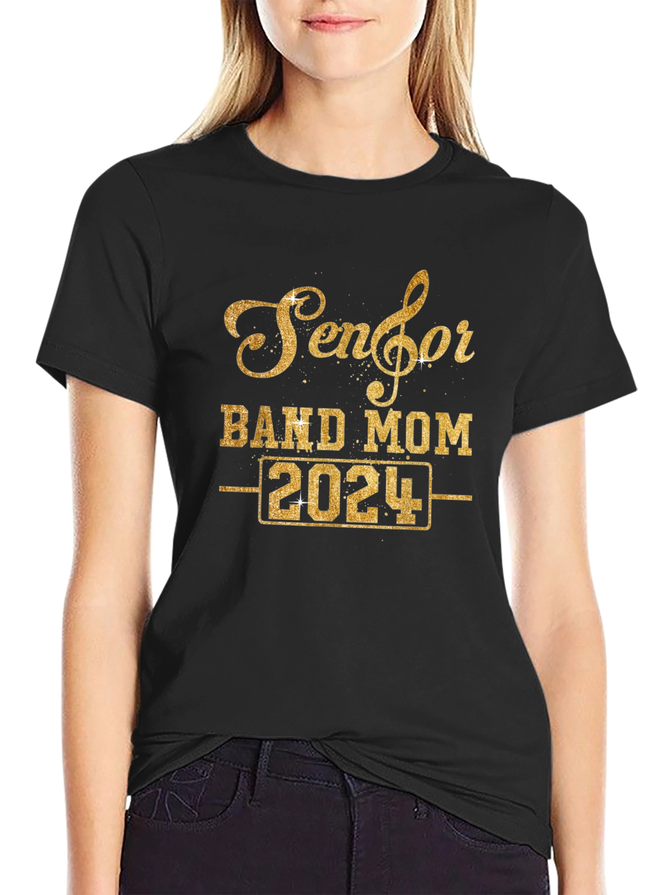 Senior Band Mom 2024 Black T-Shirt