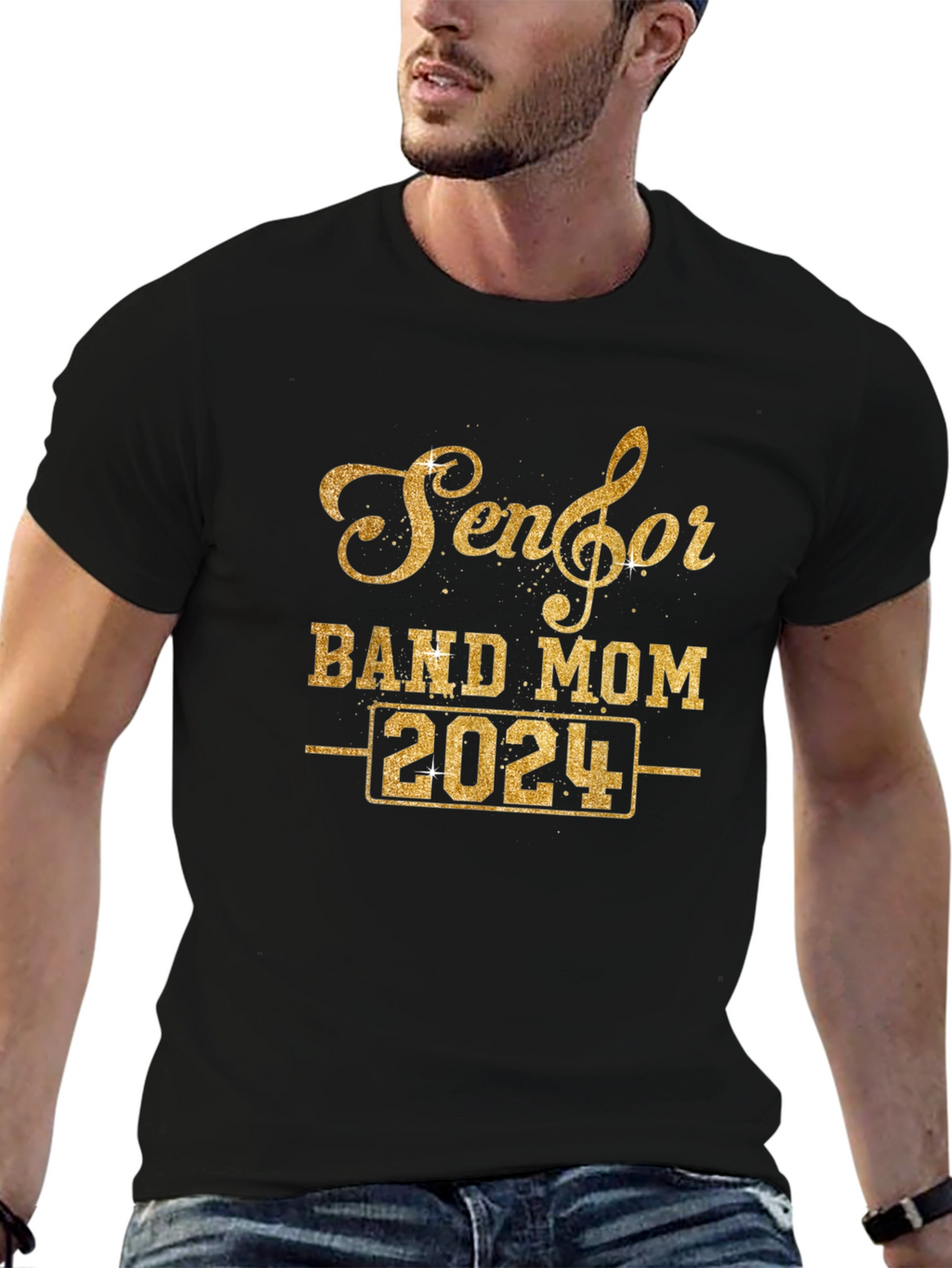 Senior Band Mom 2024 Black T-Shirt