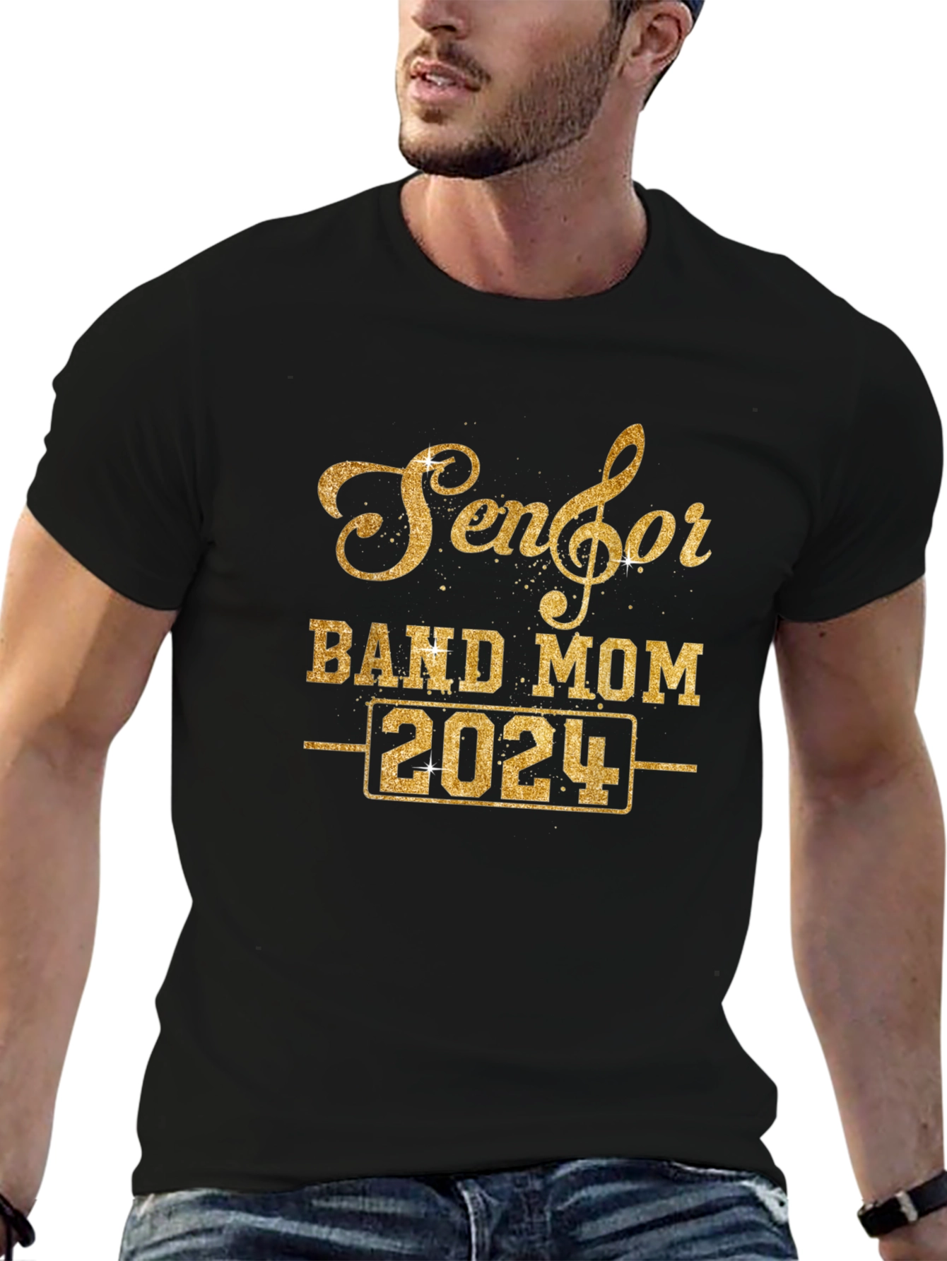 Senior Band Mom 2024 Black T-Shirt