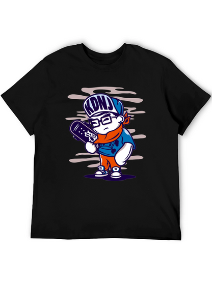 Cartoon Skater Graphic T-Shirt