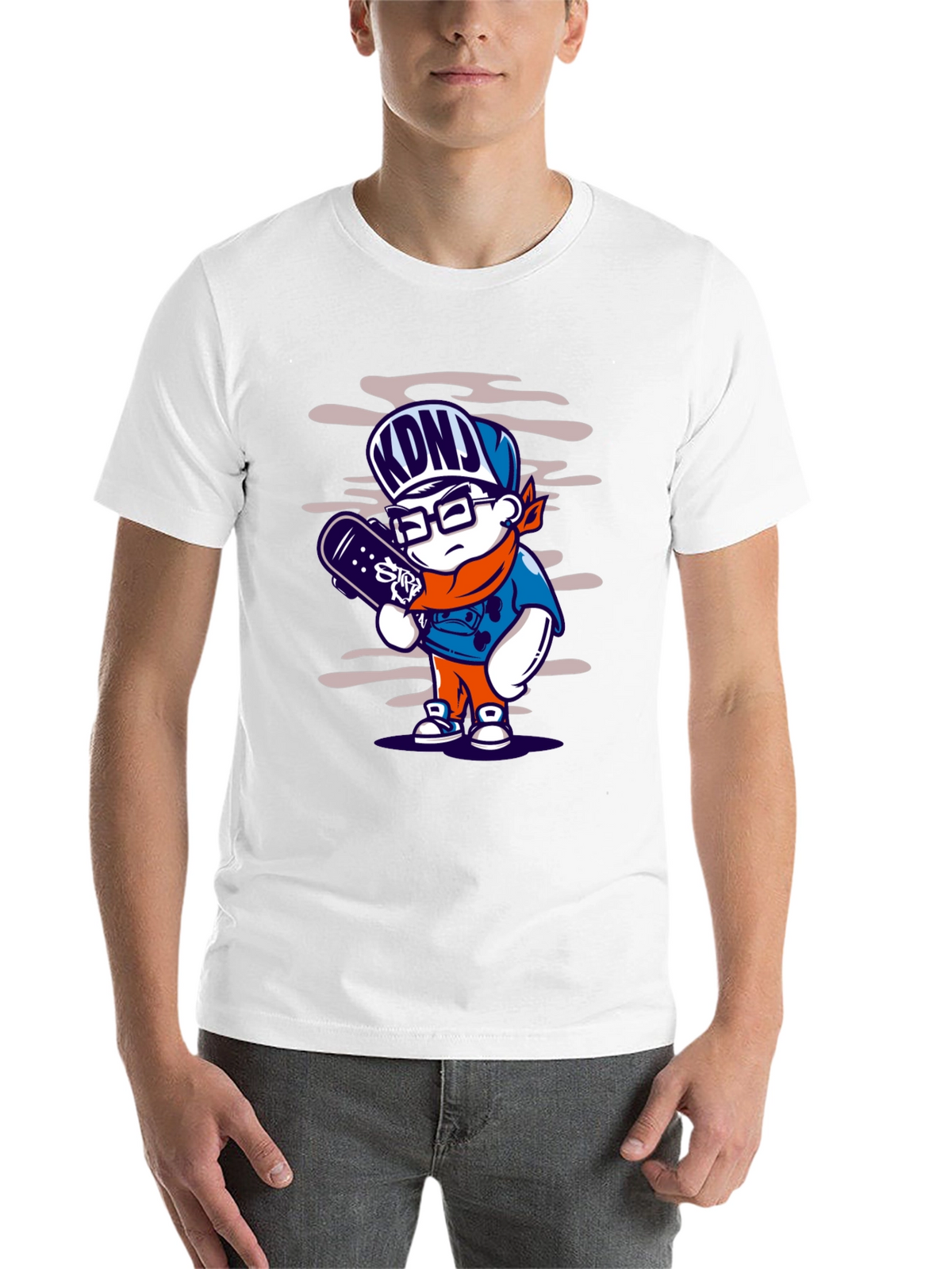 Cartoon Skater Graphic T-Shirt