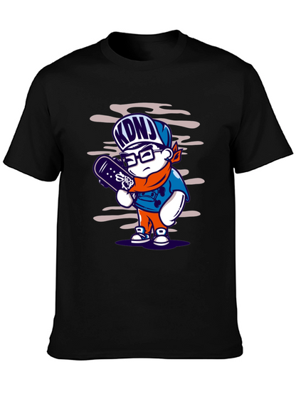 Cartoon Skater Graphic T-Shirt