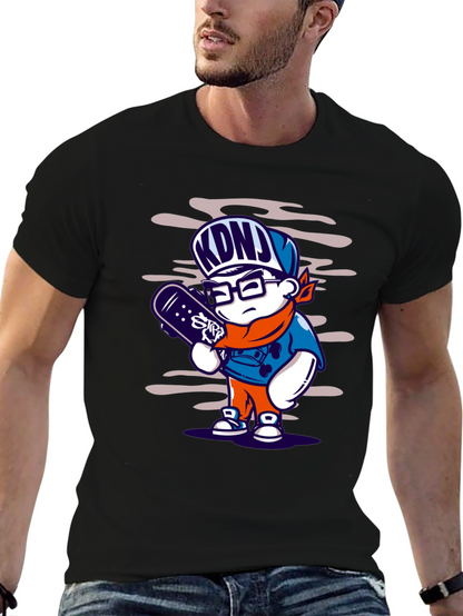 Cartoon Skater Graphic T-Shirt