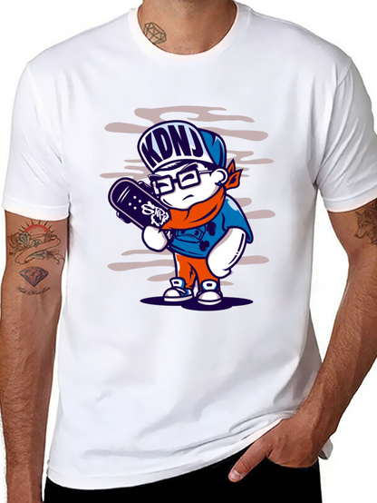 Cartoon Skater Graphic T-Shirt