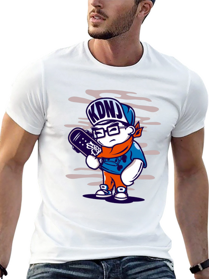 Cartoon Skater Graphic T-Shirt
