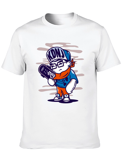 Cartoon Skater Graphic T-Shirt