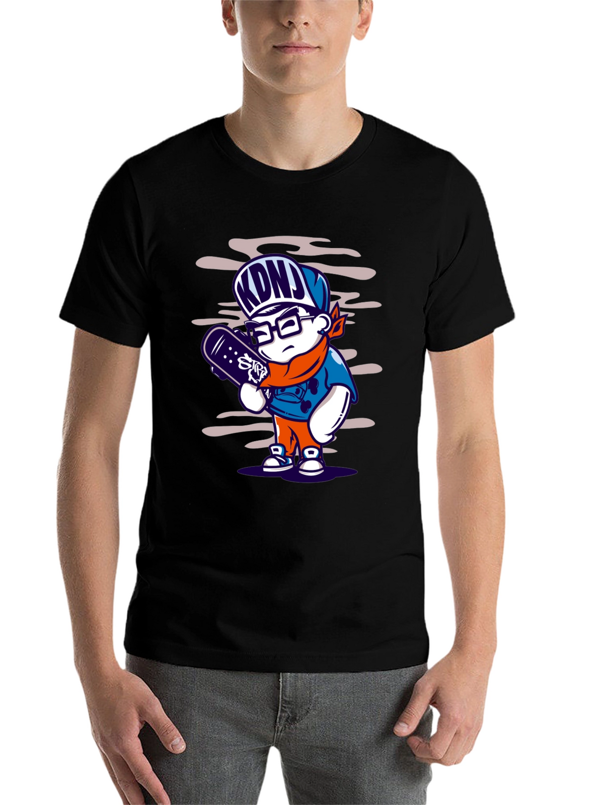 Cartoon Skater Graphic T-Shirt