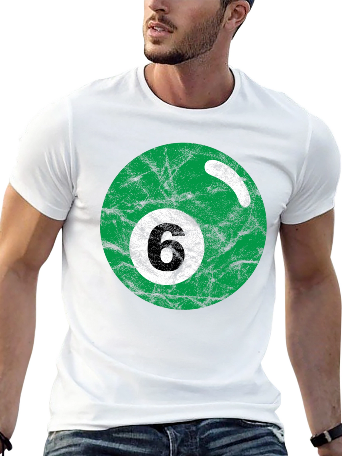 Green Number 6 Billiard Ball T-Shirt