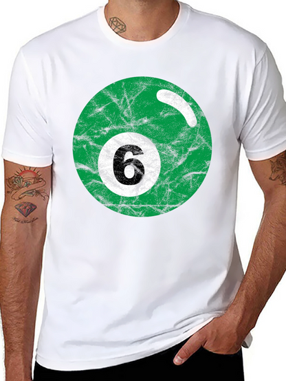 Green Number 6 Billiard Ball T-Shirt