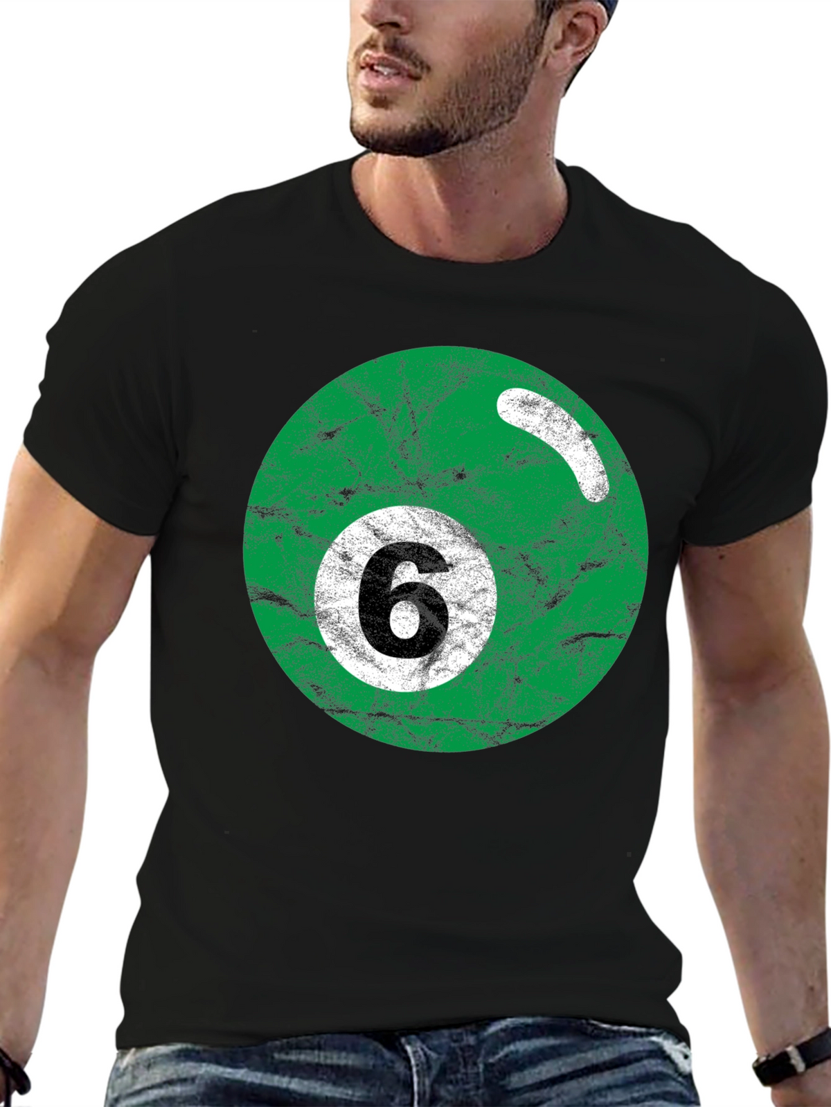 Green Number 6 Billiard Ball T-Shirt
