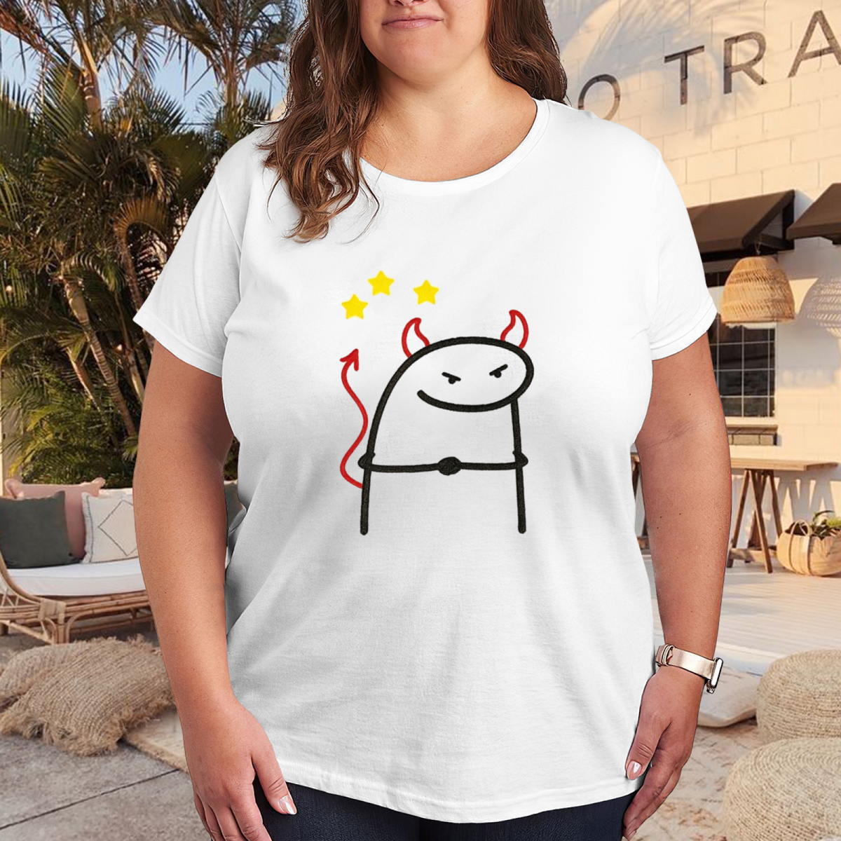 Sleepy Coffee Obsessed Doodle Dog Minimalist T-Shirt