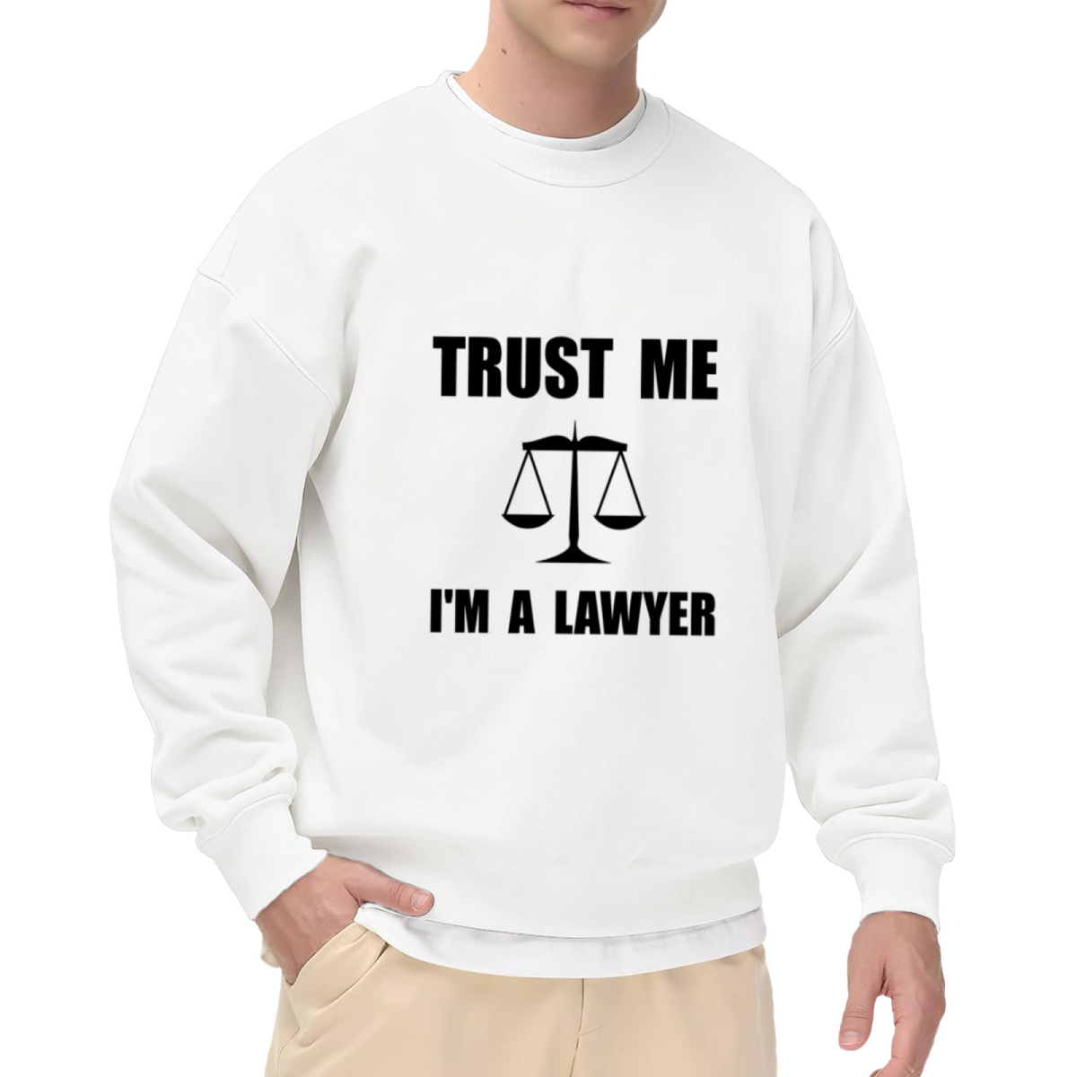 Trust Me I'm A Lawyer Crewneck Sweatshirt, Justice Scales Pullover, Attorney Gift