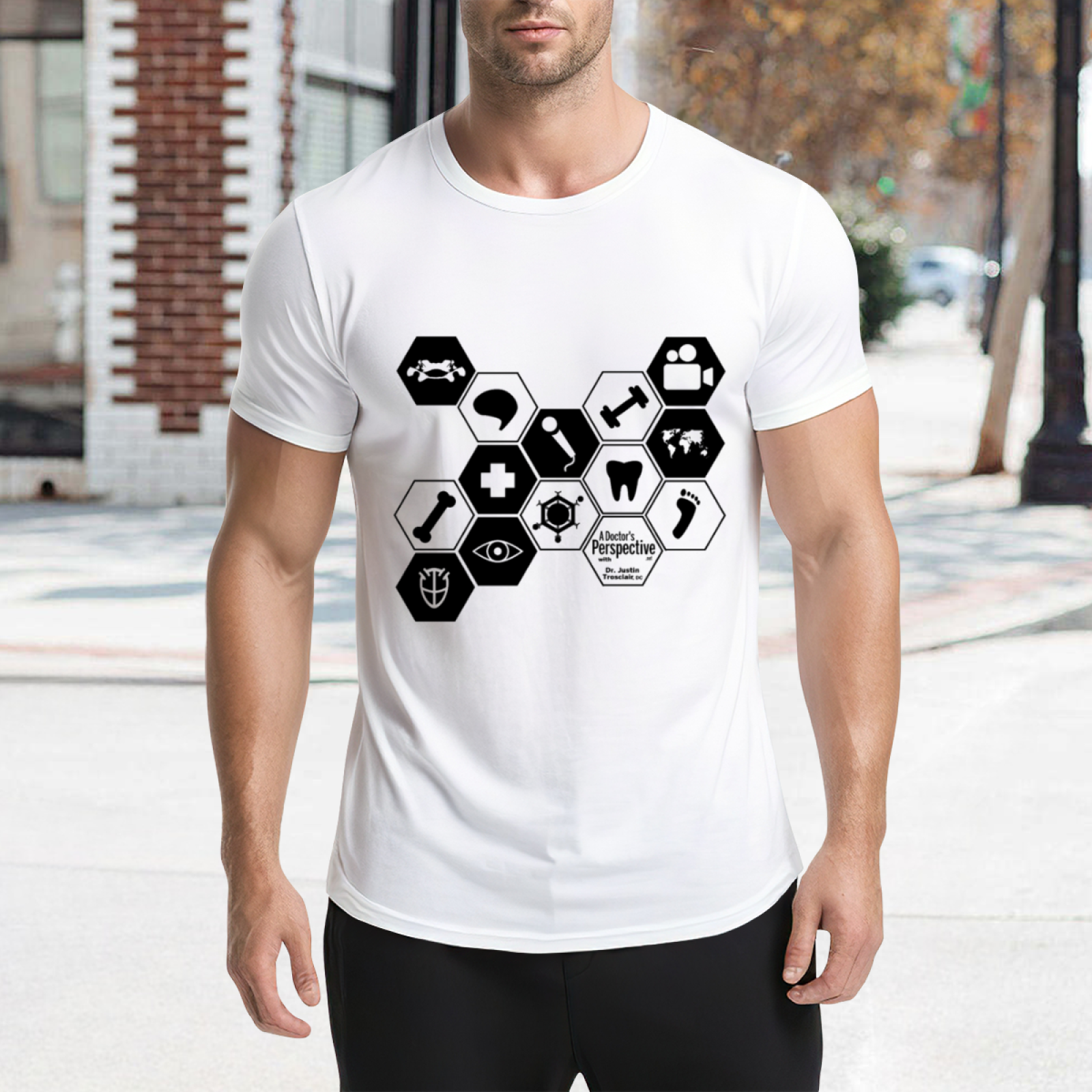 Hexagonal Medical Symbol Graphic Tee for Medical Staff & Students