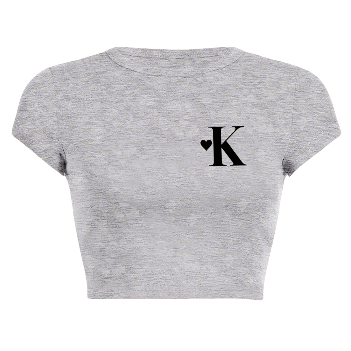 Simple Big-Eyed Black Cat Minimal Crop Top