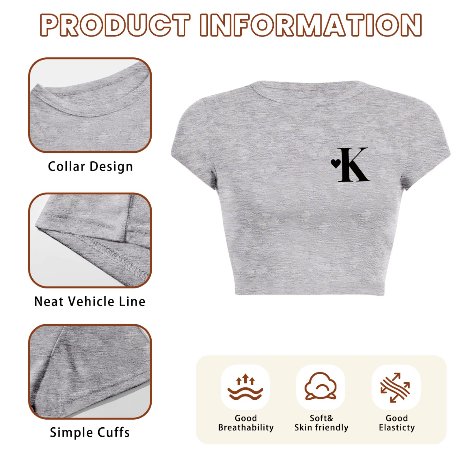 Simple Big-Eyed Black Cat Minimal Crop Top