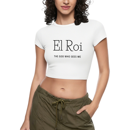 El Roi Faith Simple Minimal White Crop Tee
