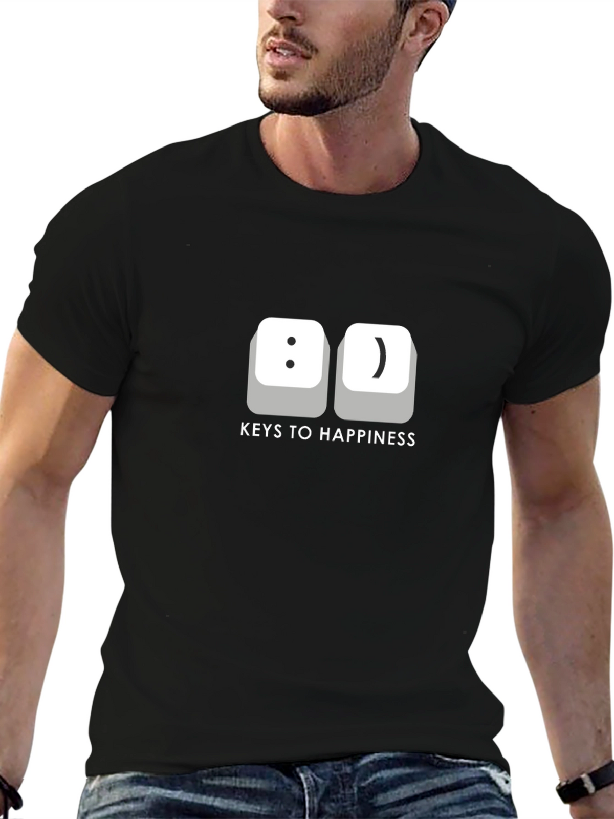 Keys to Happiness T-Shirt -  Funny Computer Geek Tee