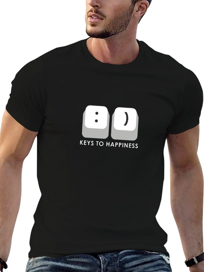 Keys to Happiness T-Shirt -  Funny Computer Geek Tee