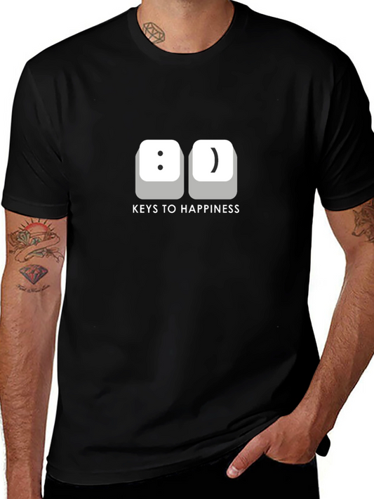 Keys to Happiness T-Shirt -  Funny Computer Geek Tee