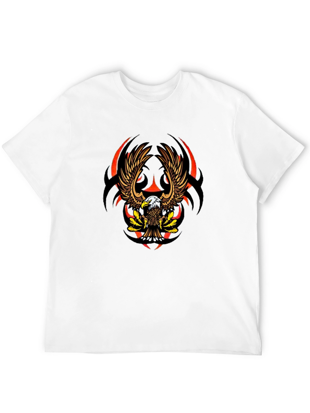 Eagle Graphic Black Tee - Bold Tribal Design