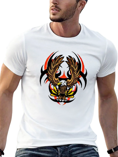 Eagle Graphic Black Tee - Bold Tribal Design