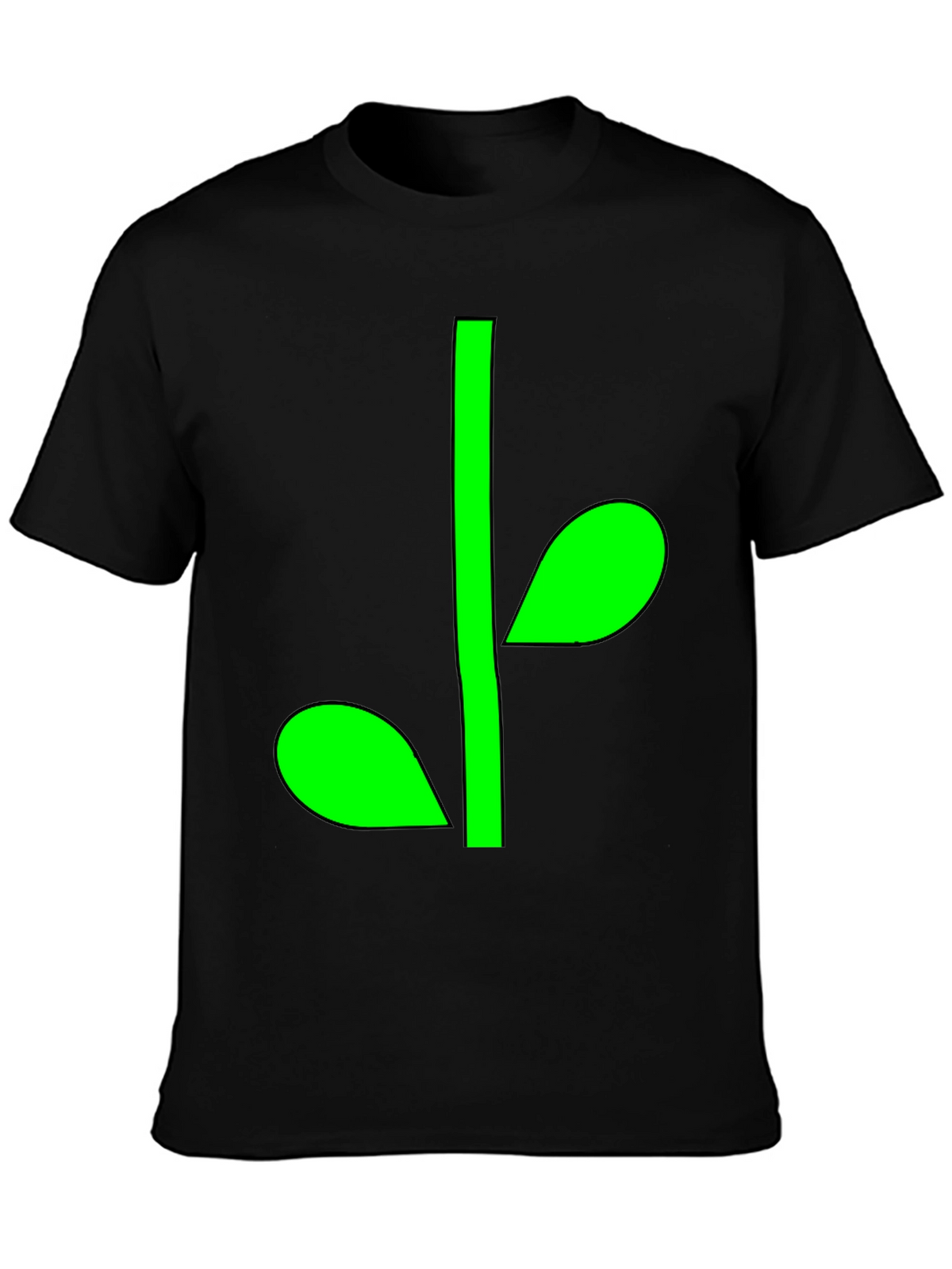 Green Sprout Graphic Black T-Shirt
