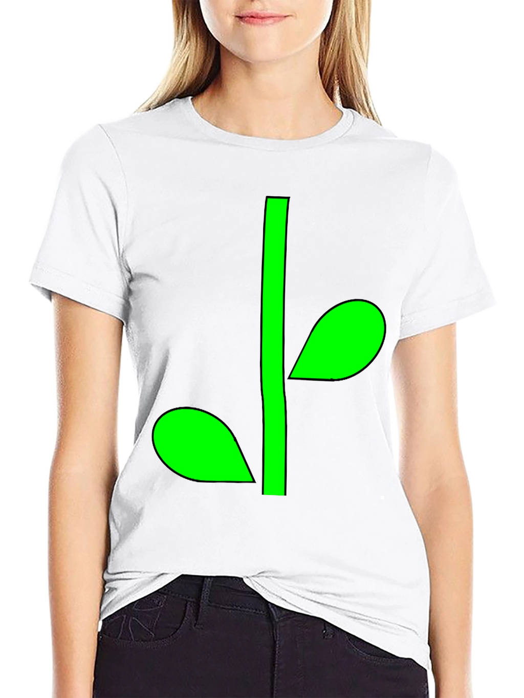 Green Sprout Graphic Black T-Shirt