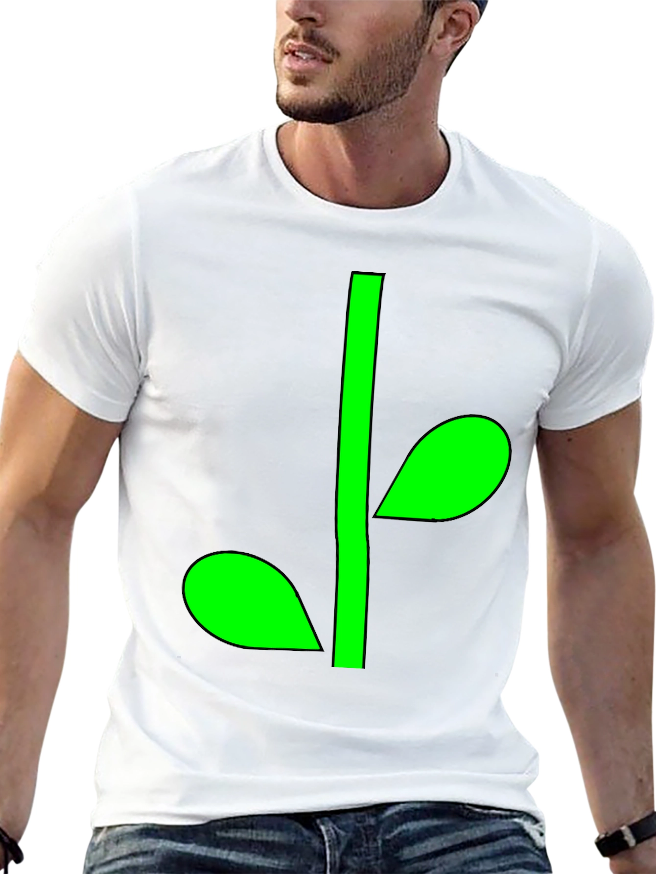 Green Sprout Graphic Black T-Shirt