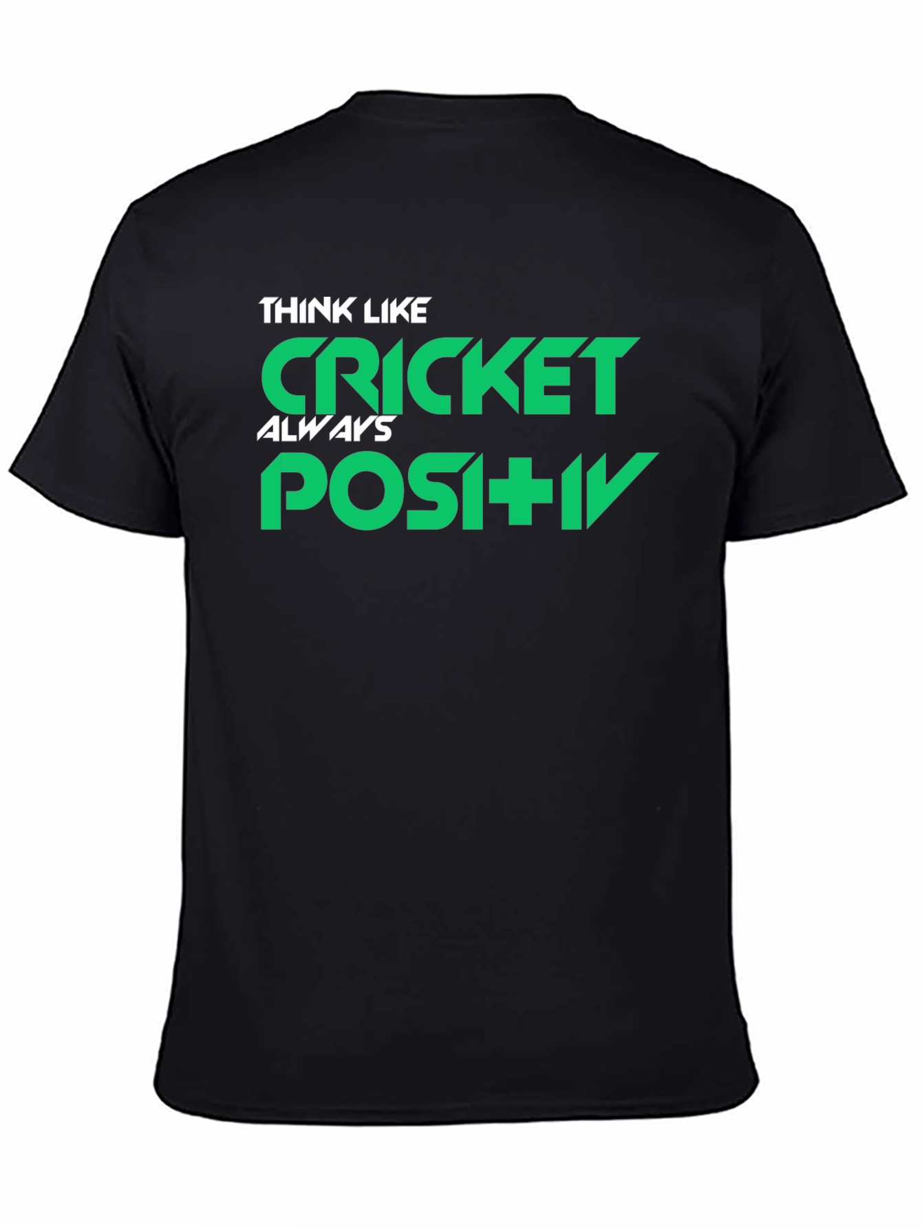 Think Like Cricket Positive Black Graphic T-Shirt