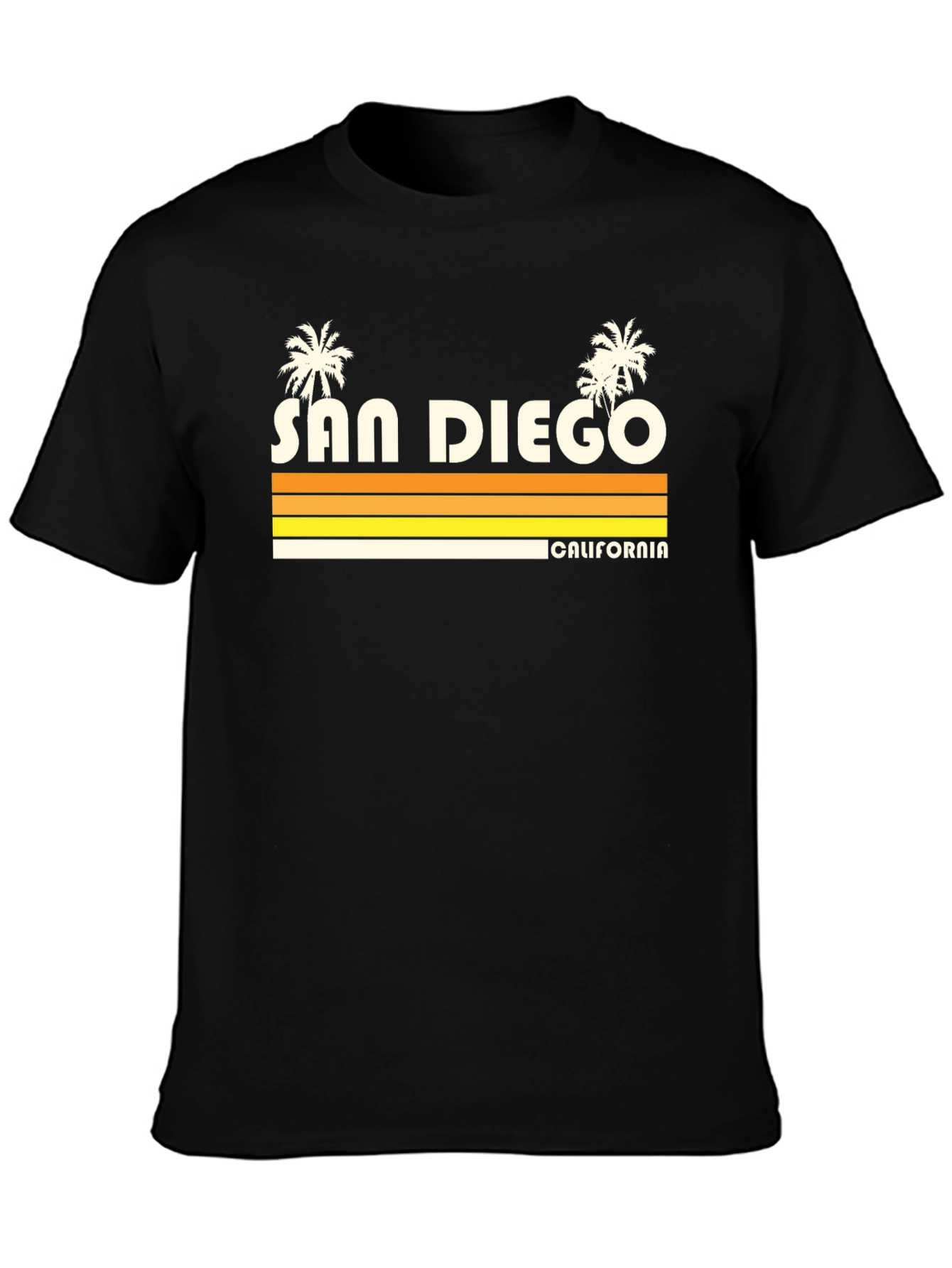 San Diego California Retro Style Black T-Shirt