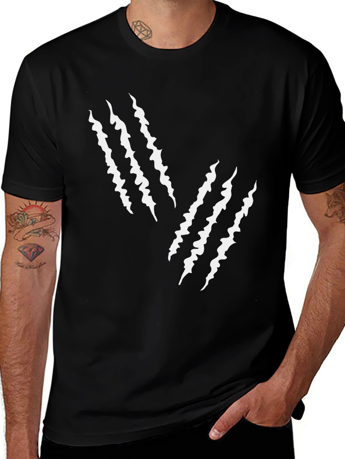 Claw Mark Graphic Tee - Mens Black T-Shirt