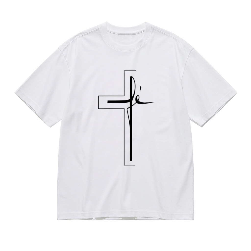Minimalist Line Art Faith Cross Religious Inspirational Women¡¯s Tee