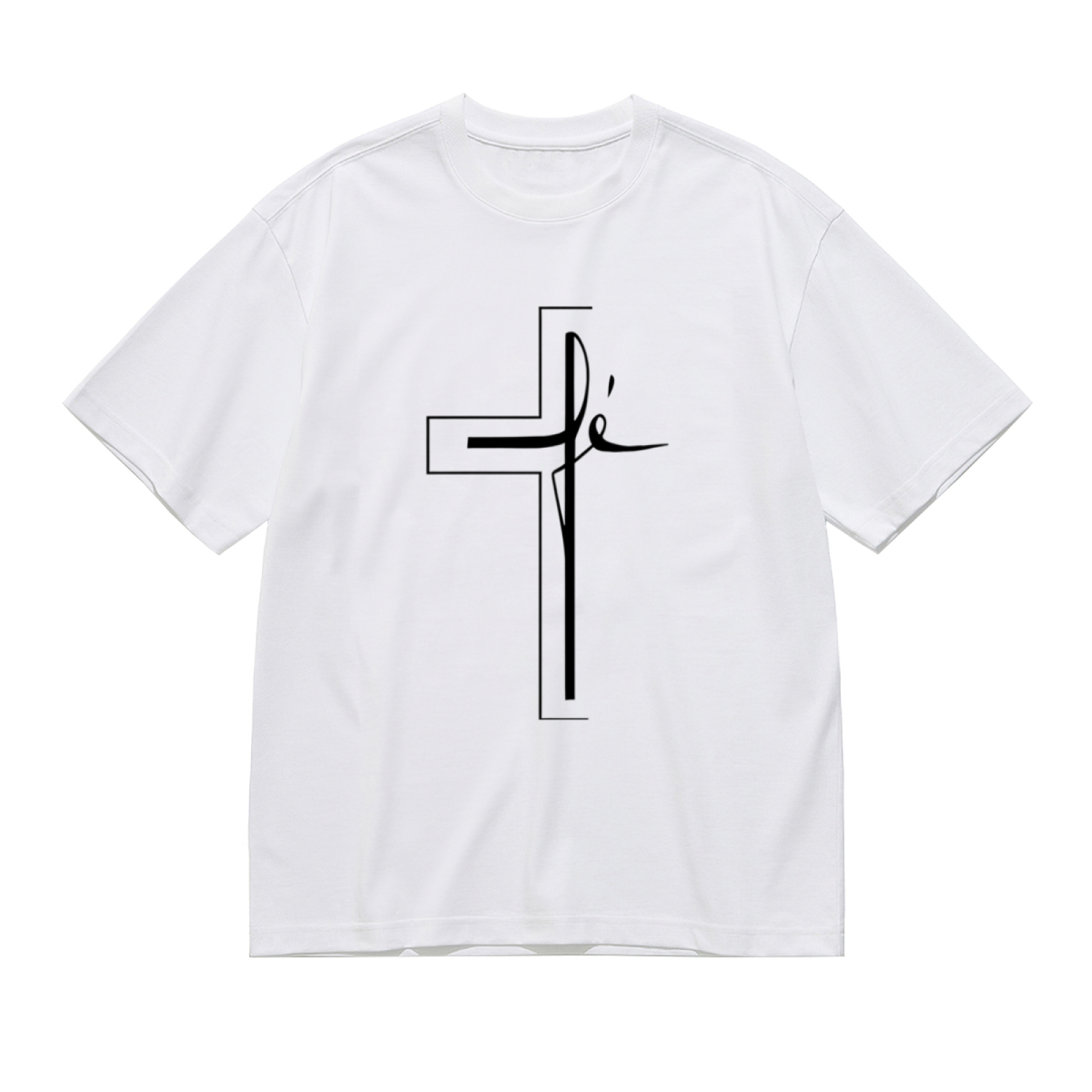 Minimalist Line Art Faith Cross Religious Inspirational Women¡¯s Tee