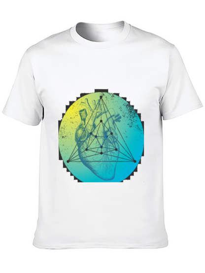 Geometric Heart T-Shirt - Modern Graphic Tee