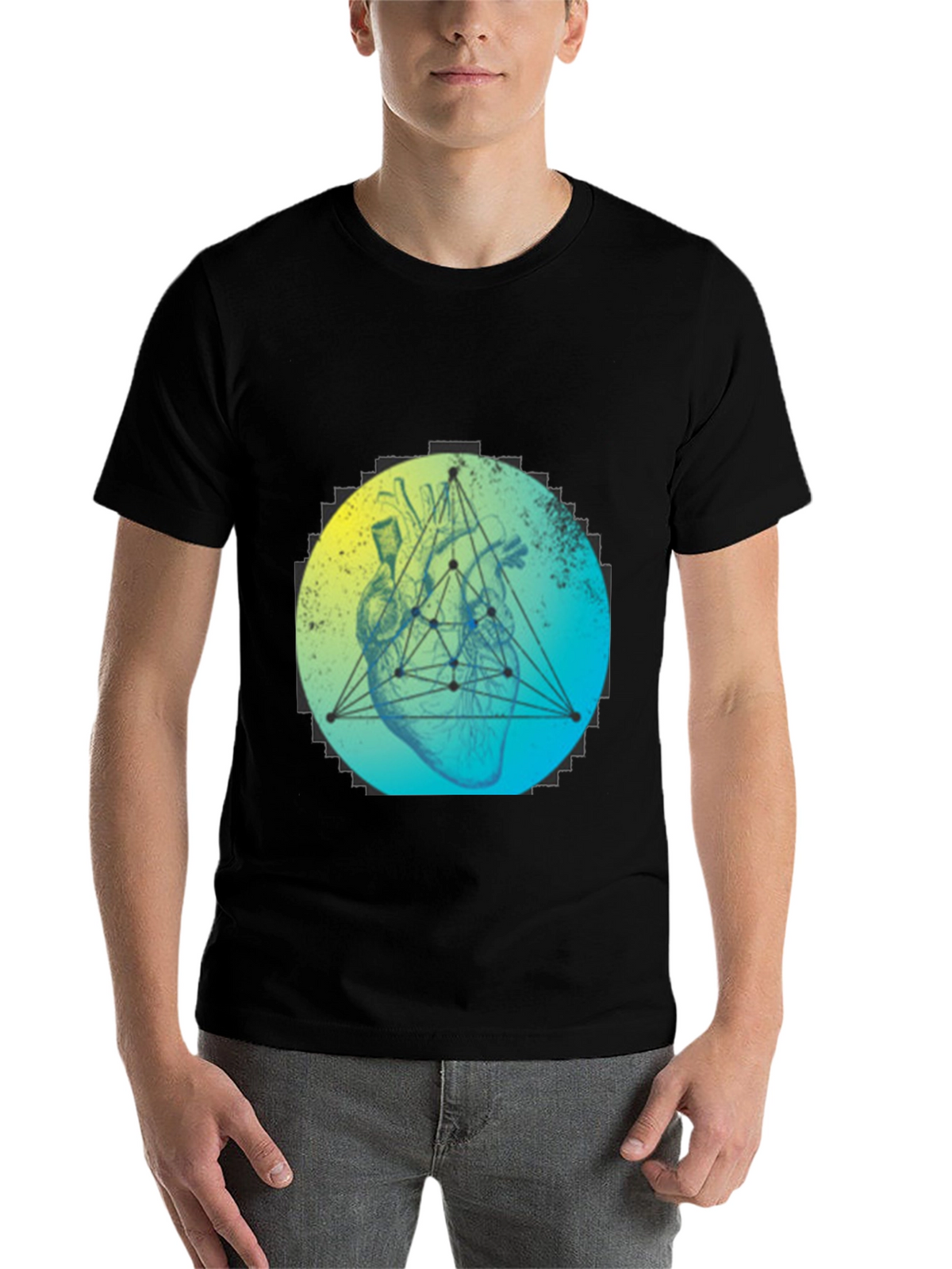 Geometric Heart T-Shirt - Modern Graphic Tee