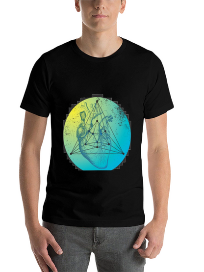 Geometric Heart T-Shirt - Modern Graphic Tee