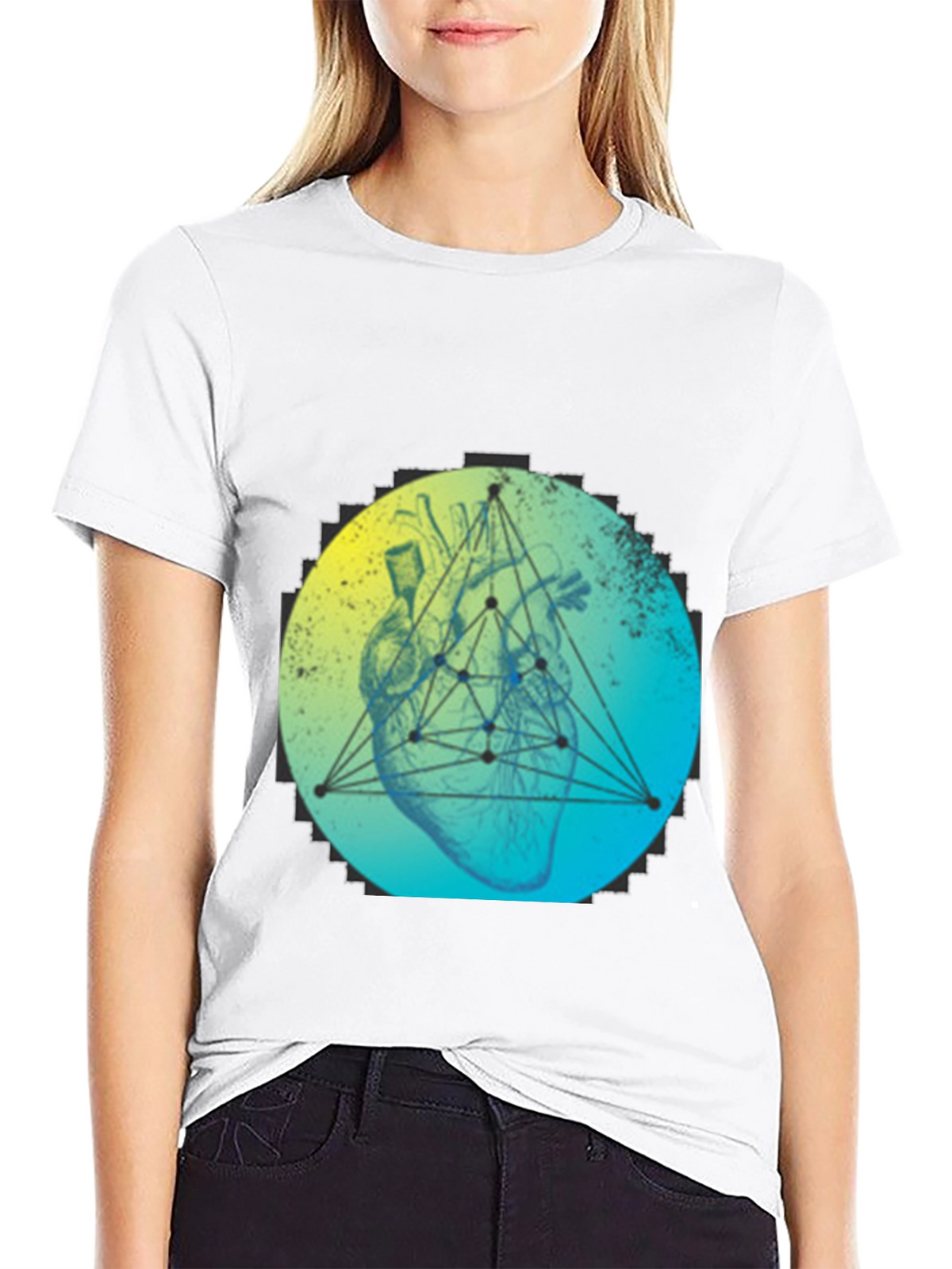 Geometric Heart T-Shirt - Modern Graphic Tee