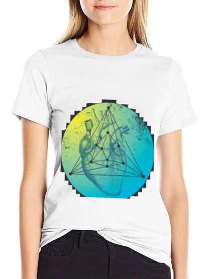 Geometric Heart T-Shirt - Modern Graphic Tee