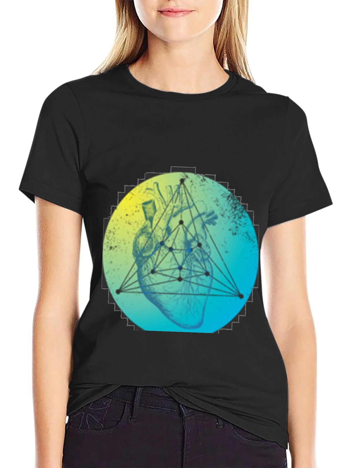 Geometric Heart T-Shirt - Modern Graphic Tee