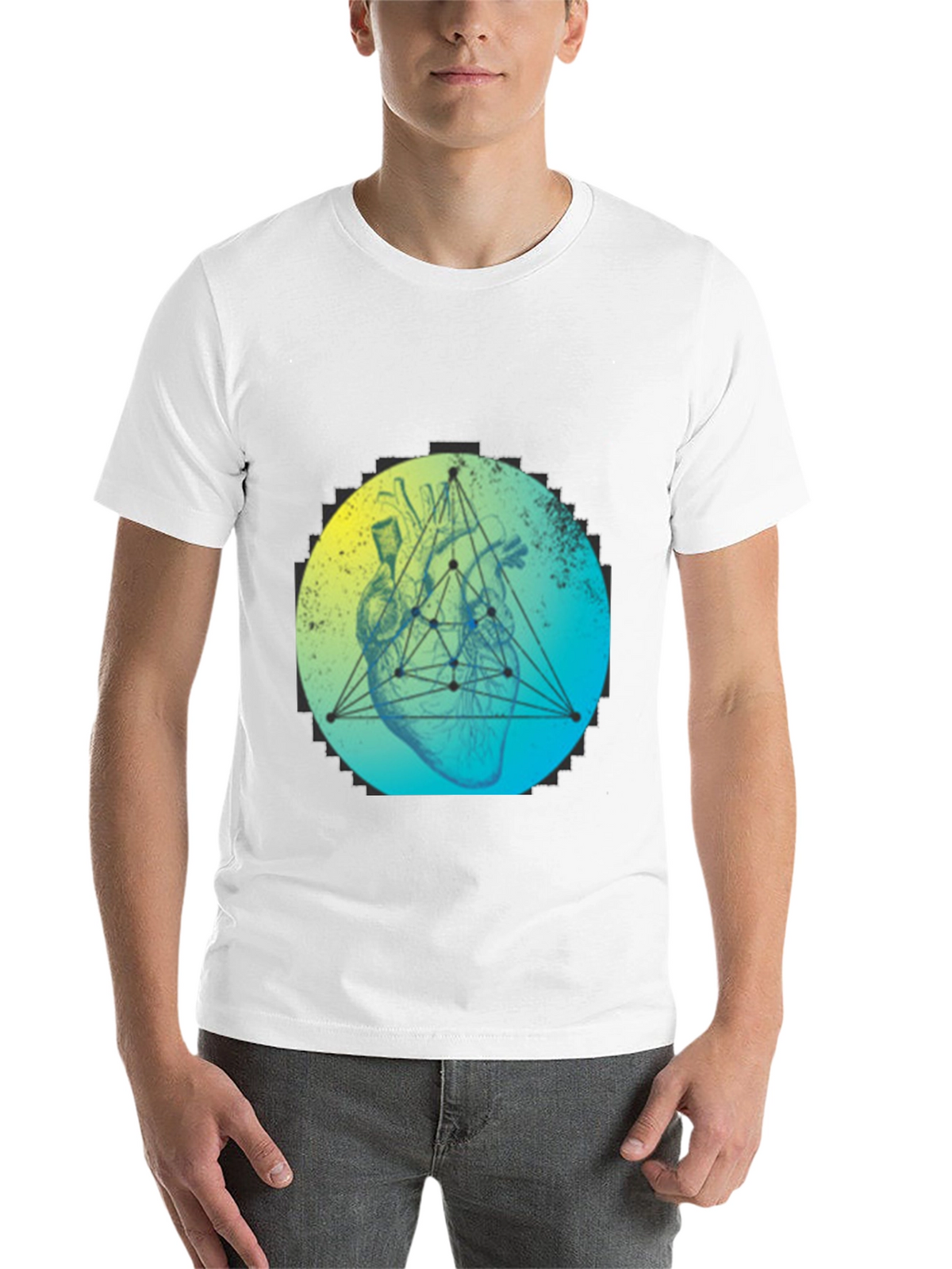 Geometric Heart T-Shirt - Modern Graphic Tee