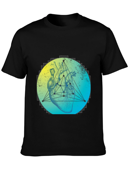 Geometric Heart T-Shirt - Modern Graphic Tee