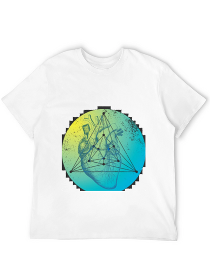 Geometric Heart T-Shirt - Modern Graphic Tee