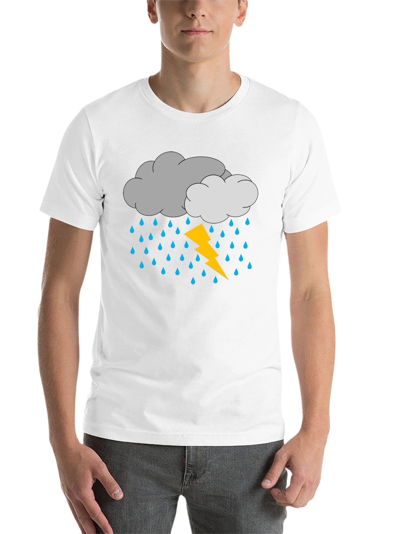 Storm Cloud T-Shirt - Lightning Rain Design