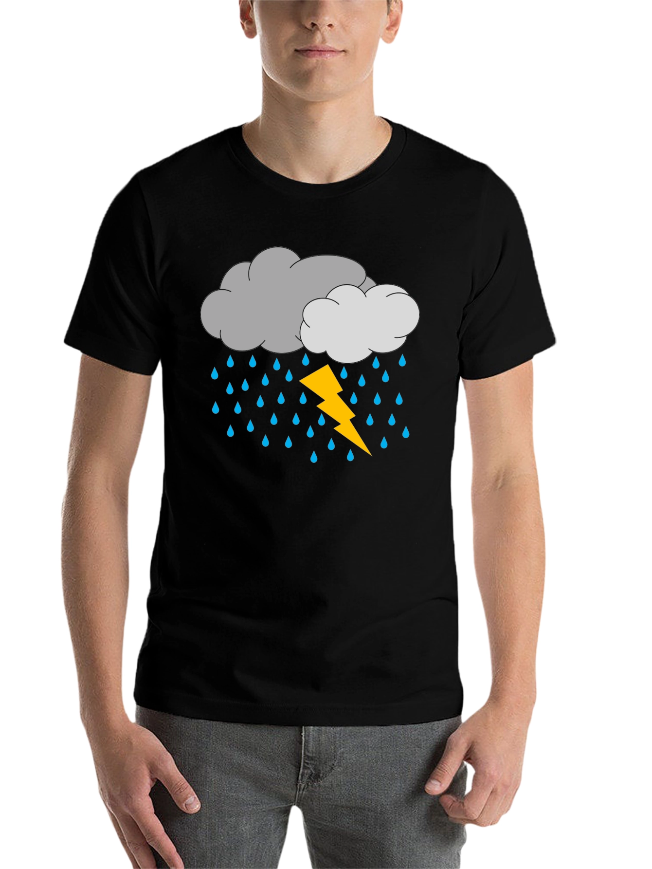 Storm Cloud T-Shirt - Lightning Rain Design