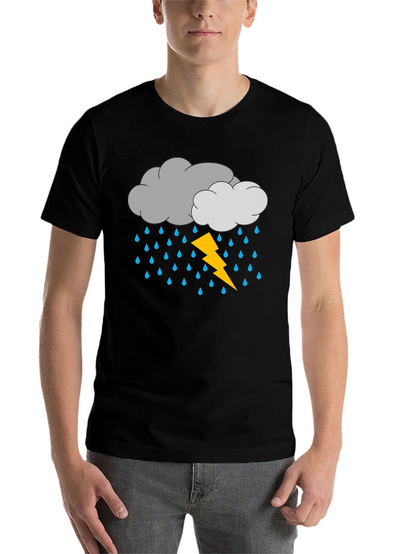 Storm Cloud T-Shirt - Lightning Rain Design